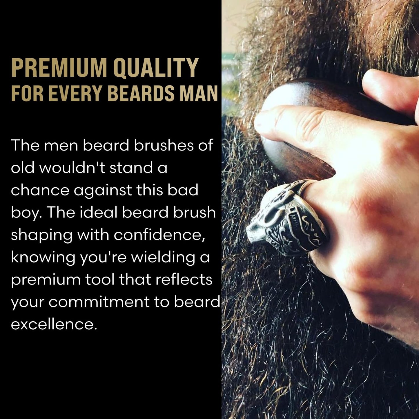 Beard Struggle Men's Beard Brush - Durable Nylon Bristles with Polished Beechwood Handle for Viking Savage Hair & Grooming - Perfect Travel Size