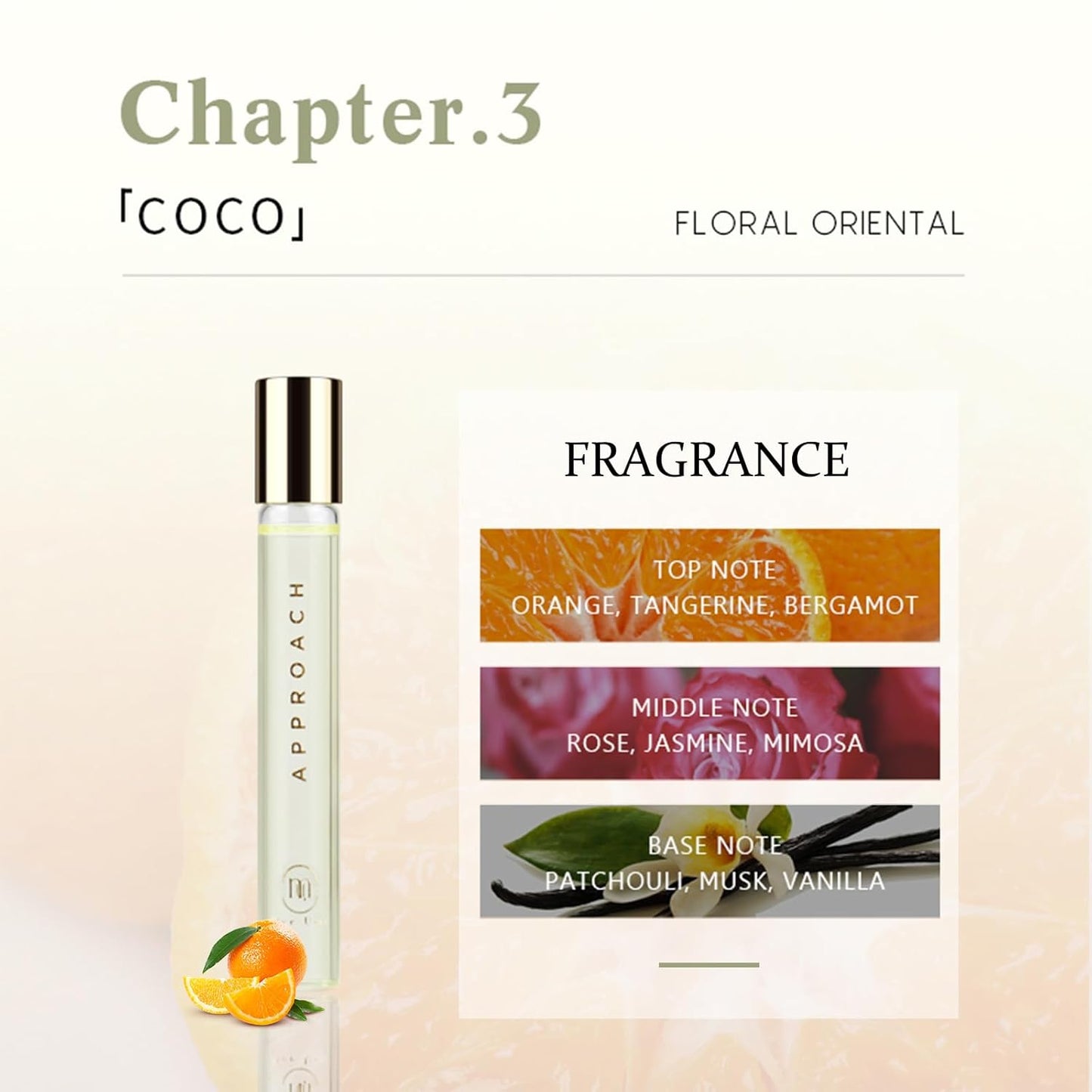 aopoka Roll-on Perfumes for Women & Men 10ml, Long-Lasting Pheromones Fragrances, Enhanced Scents Travel Size, Rollerball Perfume Oil - Orange, Musk, Jasmine, Rose, Mimosa & Vanilla （#3-COCO）
