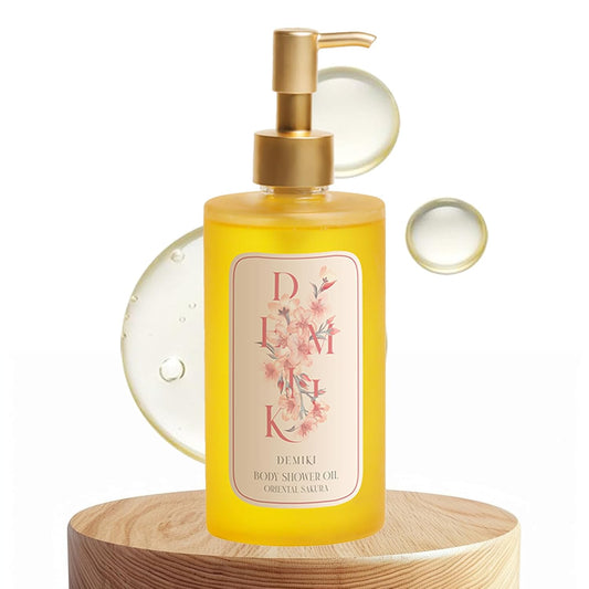 Moisturizing Bath Oil for Dry & Sensitive Skin. Nourishing & Hydrating Winter Care Shower Oil, Soothes & Softens, Locks in Moisture,Sakura Scent, 10 Fl.oz (300ml)