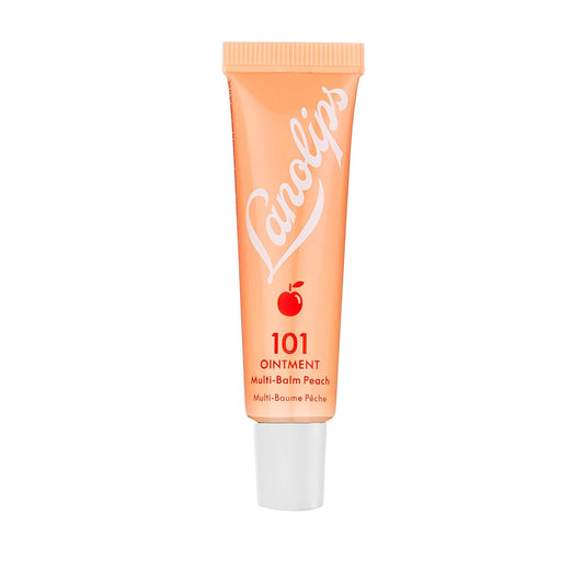 Lanolips 101 Ointment - Lanolin Lip Balm for Smooth, Hydrated & Healthy Lips - Multipurpose Ointment with Lanolin Oil for Dry Cuticles & More - Peach (0.52 oz)