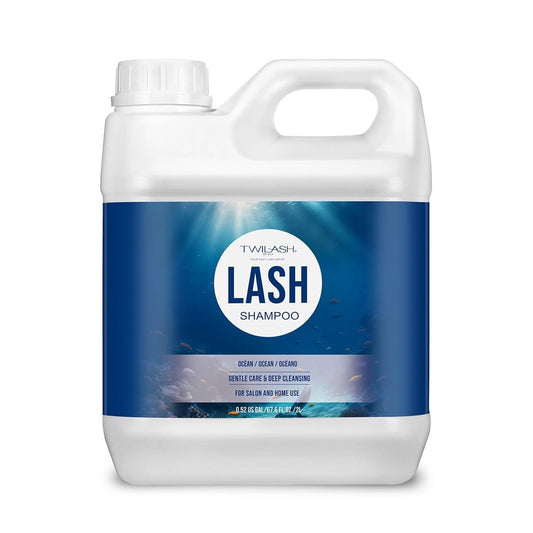 Lash Shampoo Bulk, Eyelash Cleanser for Extensions 2 Liters, Safe Makeup Remover, Non-irritating or Burning Eyelid Foaming Cleanser for Professional Salon and Home Use (Ocean-2L)