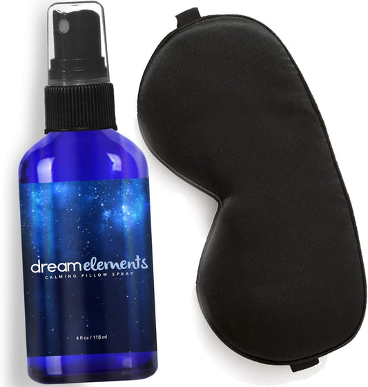 Silk Eye Mask Bundle with Pillow Spray - 100% Pure Mulberry Silk Sleeping Mask and Calming Pillow Mist (2 Items) Plus Foam Ear Plugs and Anti Snoring Nose Clip