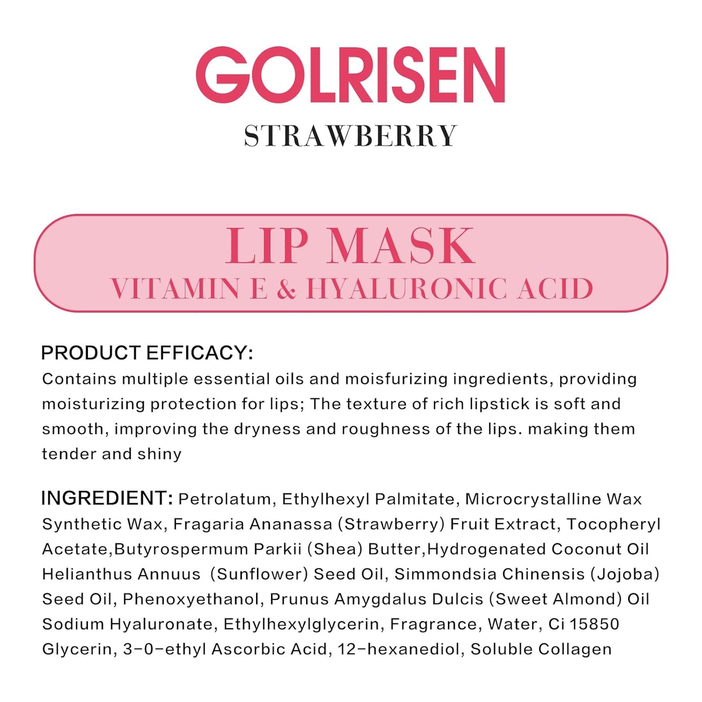 Lip Mask Hydrating - Plump & Repair Dry Lips | Lip Mask Overnight - Infused with Hyaluronic Acid & Vitamin E | Lip Sleeping Mask - Wake Up to Soft, Smooth Lips, 0.7 oz