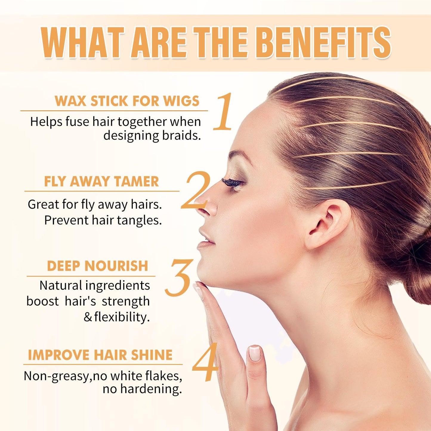 7Pcs Hair Wax Set for Non-Greasy Styling - Includes Wax Sticks, Finishing Sticks, Styling Combs, and Elastic Bands