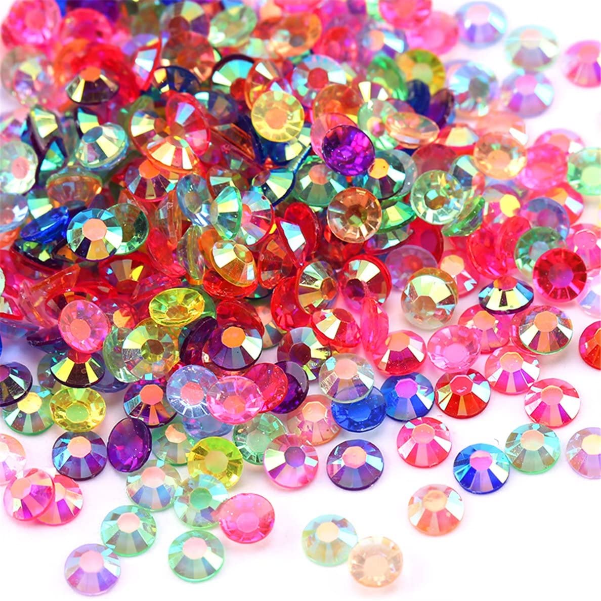 2250 Pcs SS16 4mm AB Flatback Rhinestones for Nails Art Crafts Transparent Glitter Round Gems Crystals DIY Clothes Shoes(Clear Citrine AB)