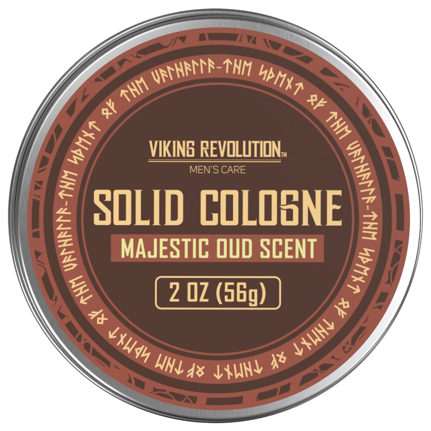 Viking Revolution Majestic Oud Solid Cologne for Men 2 Oz - Perfume Balm Travel Wax (1 Pack)