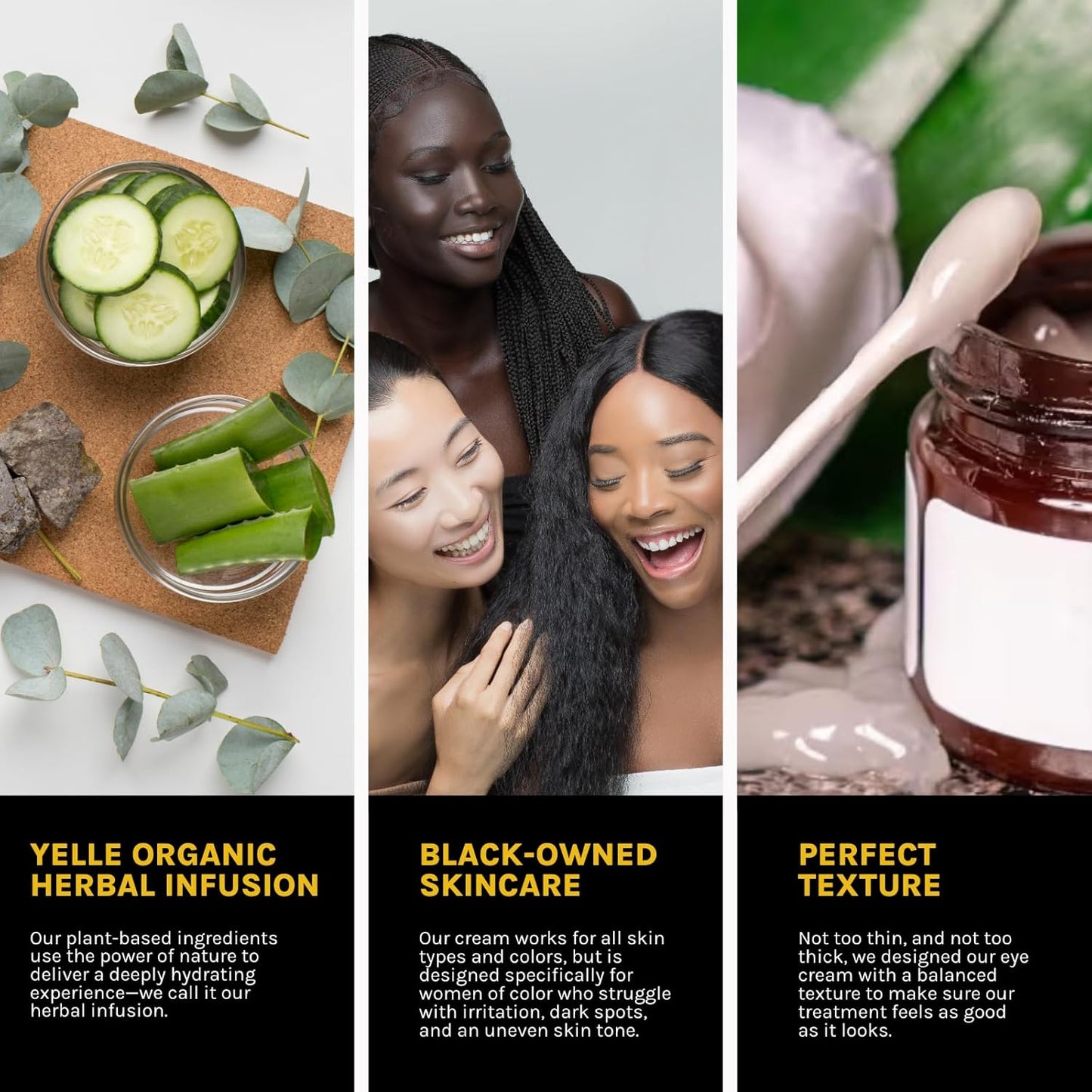 Yelle. Skincare – A-Dream Brightening Eye Cream – Plant-Based Eye Cream for Smoothing, Brightening, and Firming the Under-Eye Area – 1oz Jar