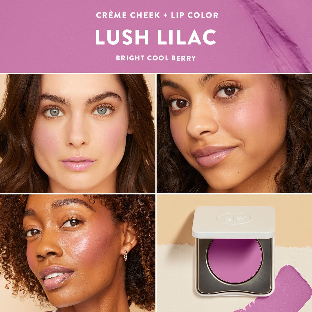 Honest Beauty 2-in-1 Creme Cheek Blush + Lip Color | EWG Verified, Vegan + Cruelty Free | Lush Lilac, .1 oz