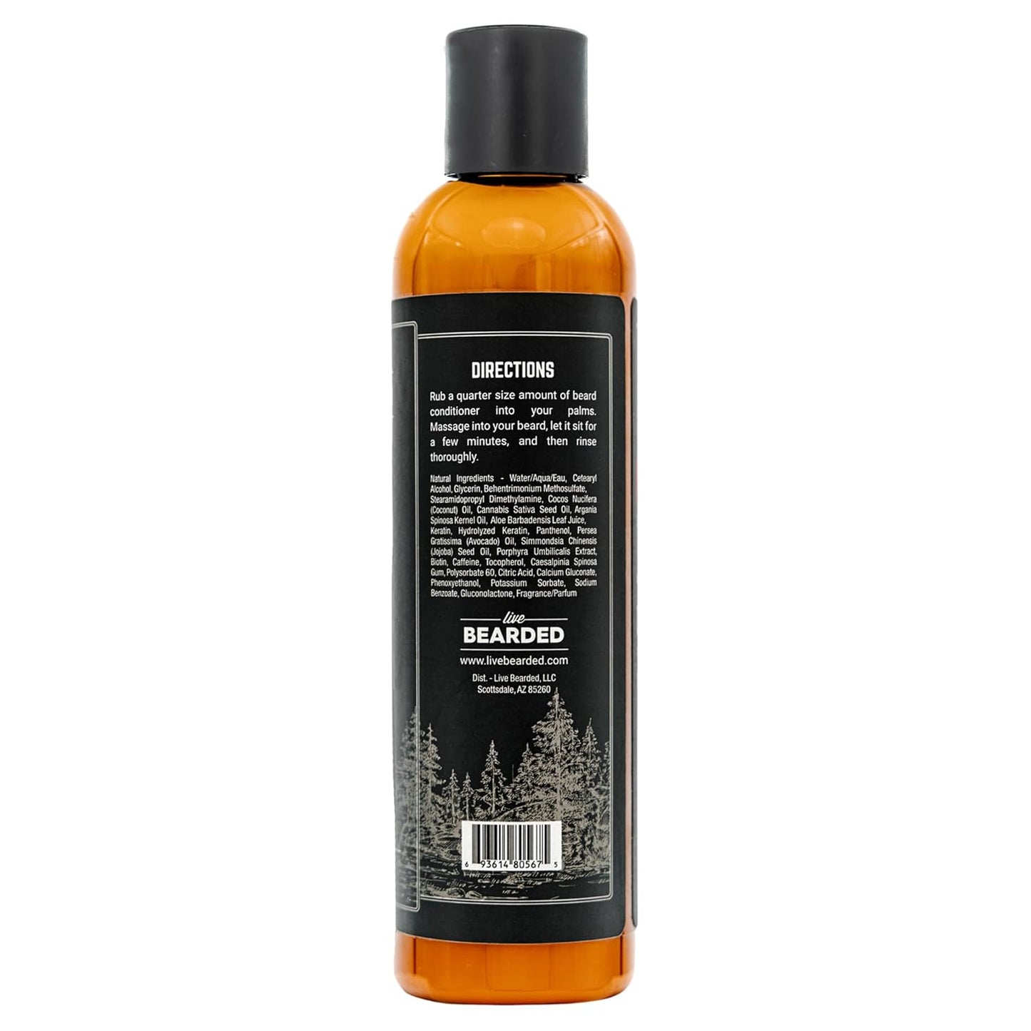 Live Bearded Beard Conditioner, 8 fl oz - Strengthens and Softens Facial Hair - Made in the USA - All-Natural Ingredients with Biotin, Caffeine | Canyon Scent - Juniper, Cypress, Fir Needle