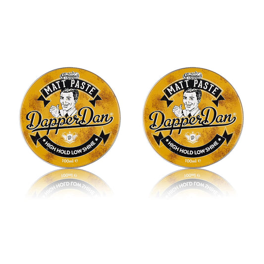 Dapper Dan Matt Paste, High Hold Low Shine Hair Paste for Men, Versatile Hair Product with Flexible Hold for All Styles, Vintage Cologne Fragrance, 2 x 3.38 fl oz