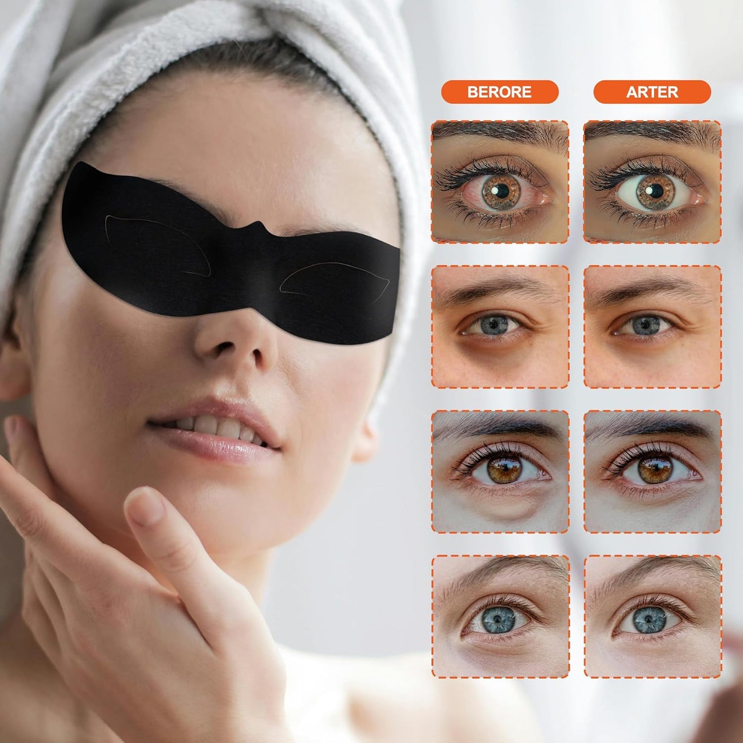 YDN Hydrogel Self Cooling Eye Mask, Individually Sealed, Cold Eye Mask for Puffiness/Dark Circles/Eye Bags/Dry Eyes/Migraines/Stress Relief, Travel Essentials - 5 Count