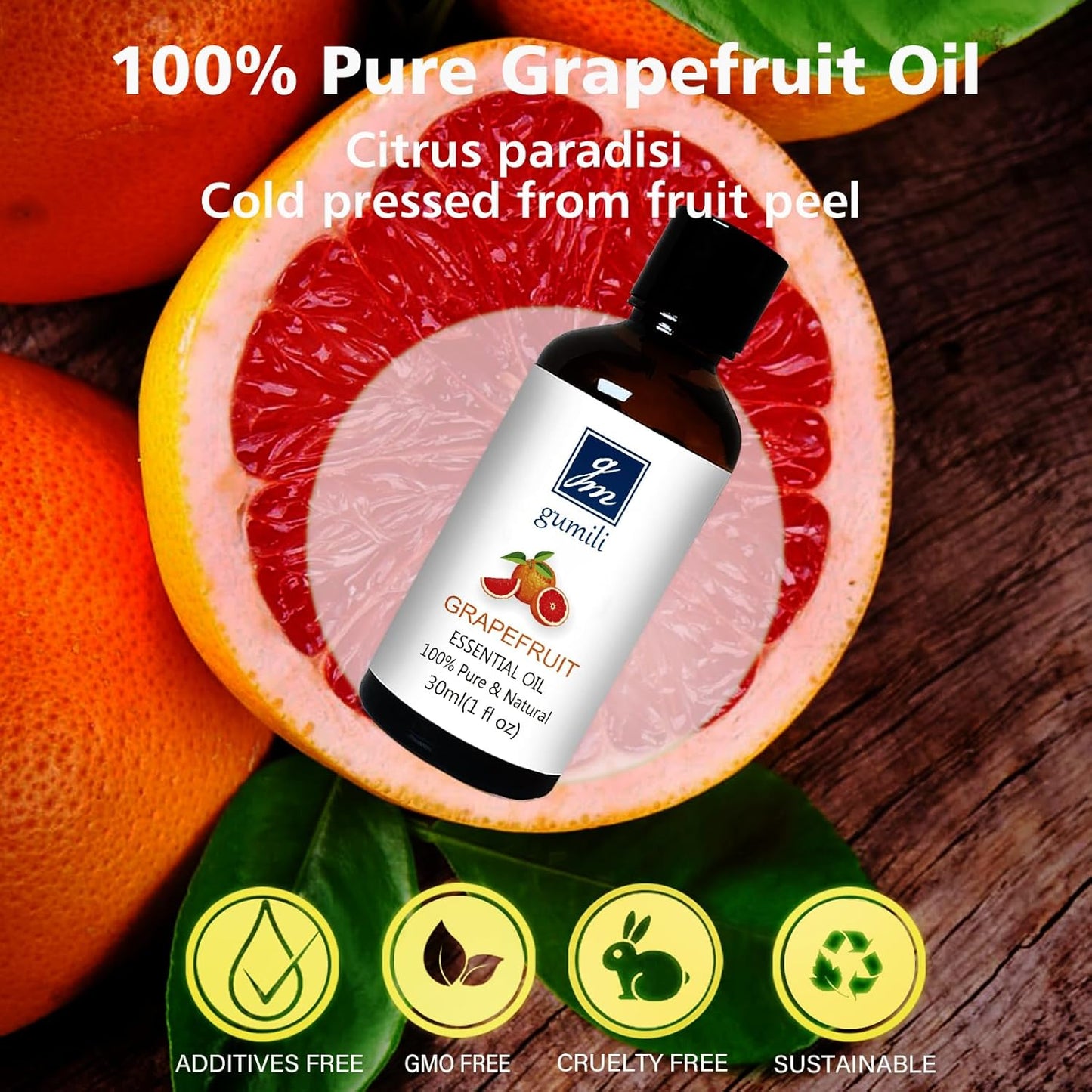 Grapefruit Essential Oil 1 Oz - 100% Pure Grapefruit Oil for Skin, Hair, Diffuser & Cleaning, Natural Citrus Aroma