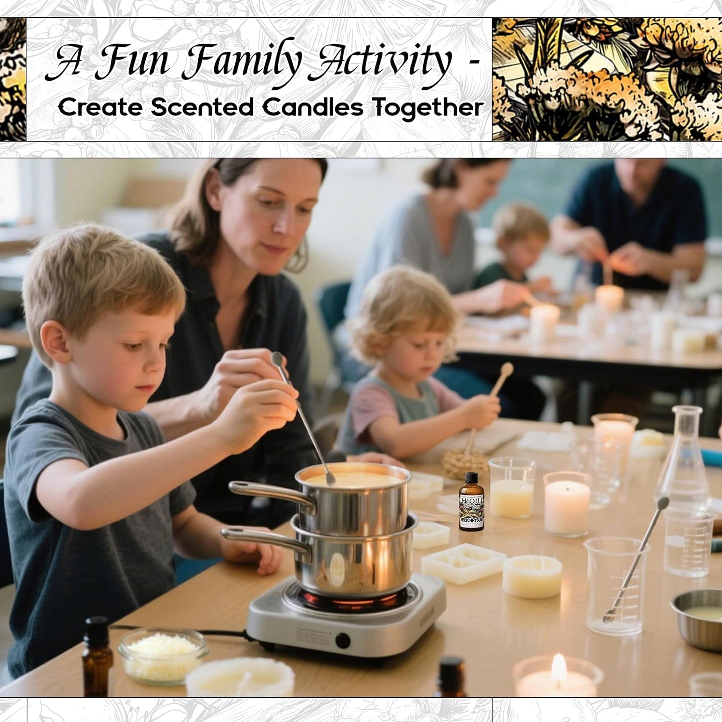 HIQILI Helichrysum Fragrance Oil for Home Diffuser, Floral Scents for Candle, Soap and Perfume Making, Blend to Body Lotion & Moisturizer - 1 Fl Oz