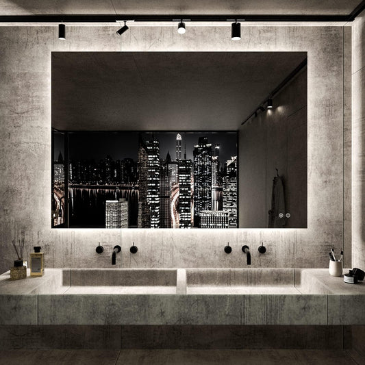 TETOTE 40 x 32 Inch LED Backlit Bathroom Vanity Mirror,Anti-Fog,Dimmable,CRI90+,Touch Button,Water Proof,Horizontal/Vertical Wall Mounted with Light