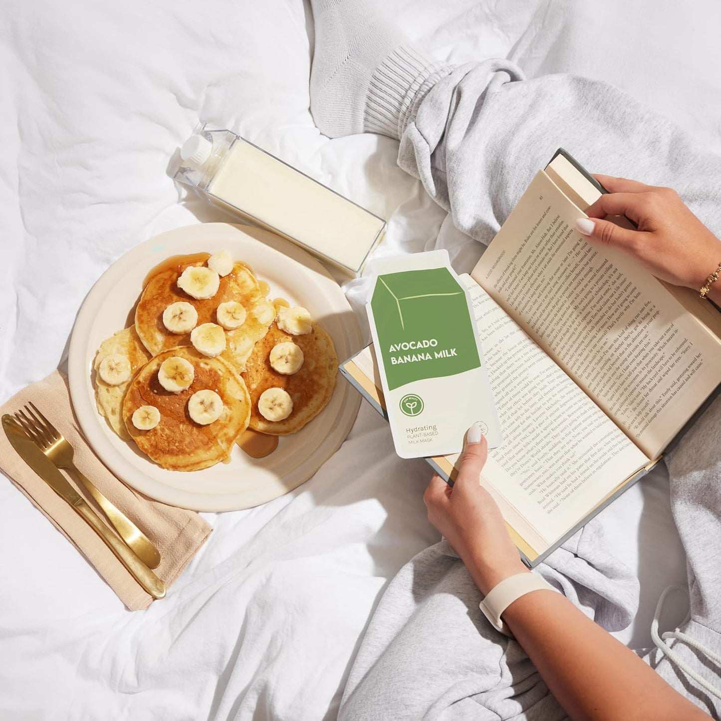 ESW Beauty Avocado Banana Milk - Hydrating Plant-Based Milk Face Mask - Moisturizing with Avocado & Banana for Dry, Sensitive & Combination Skin - Deep Hydration & Suppleness