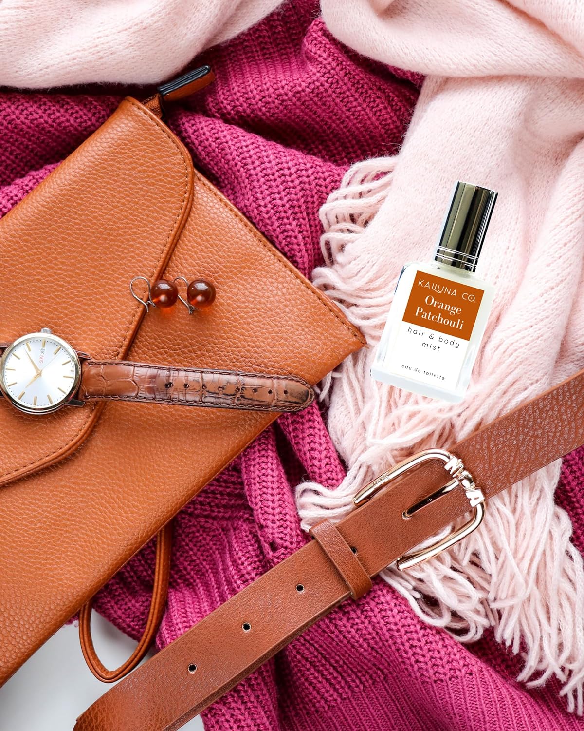 Orange Patchouli Natural Hair & Body Mist Spray, Pure Essential Oils, Alcohol-Free, Handmade in California, 0.5Fl Oz